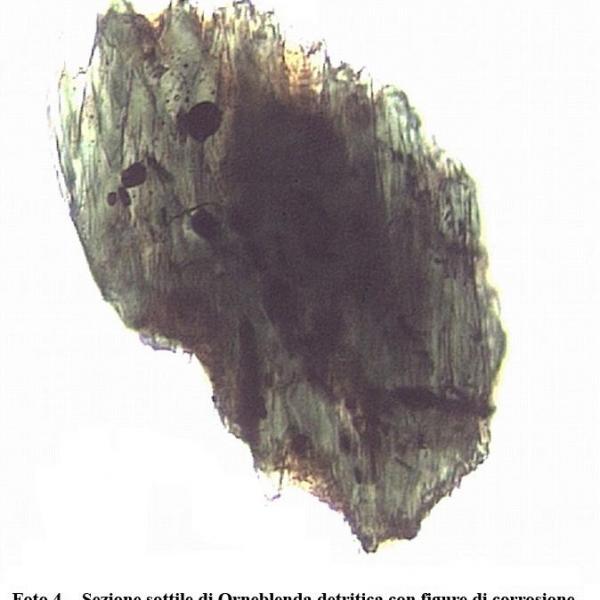 Foto di sezioni sottili di minerali pesanti del Fiume Nilo
