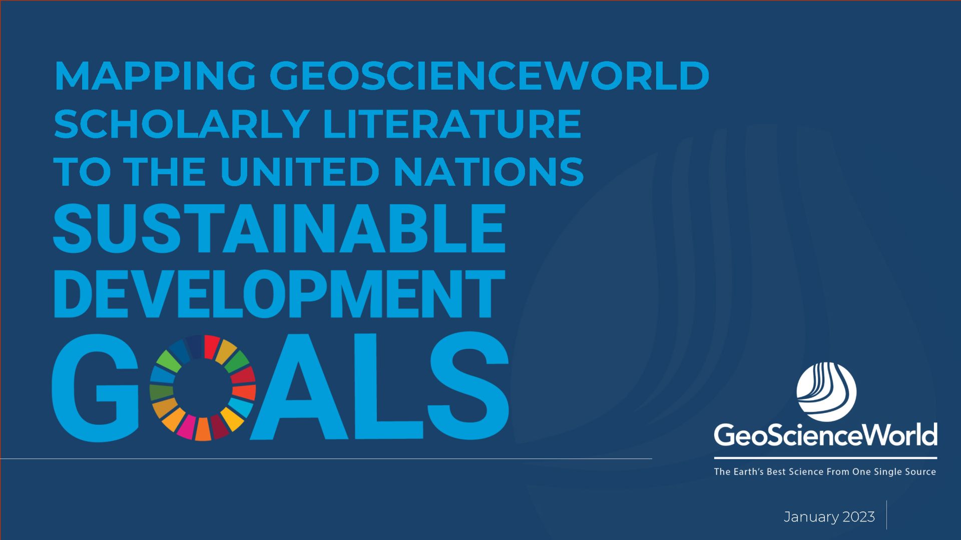 Mapping GeoScienceWorld Scholarly Literature to the UNited Nations Sustainable Development Goals - Risultati dell'Italian Journal of Geosciences