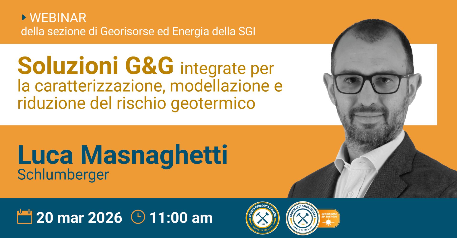 Avviso webinar Sezione Georisorse ed Energia - Soluzioni G&G integrate per la caratterizzazione, modellazione e riduzione del rischio geotermico