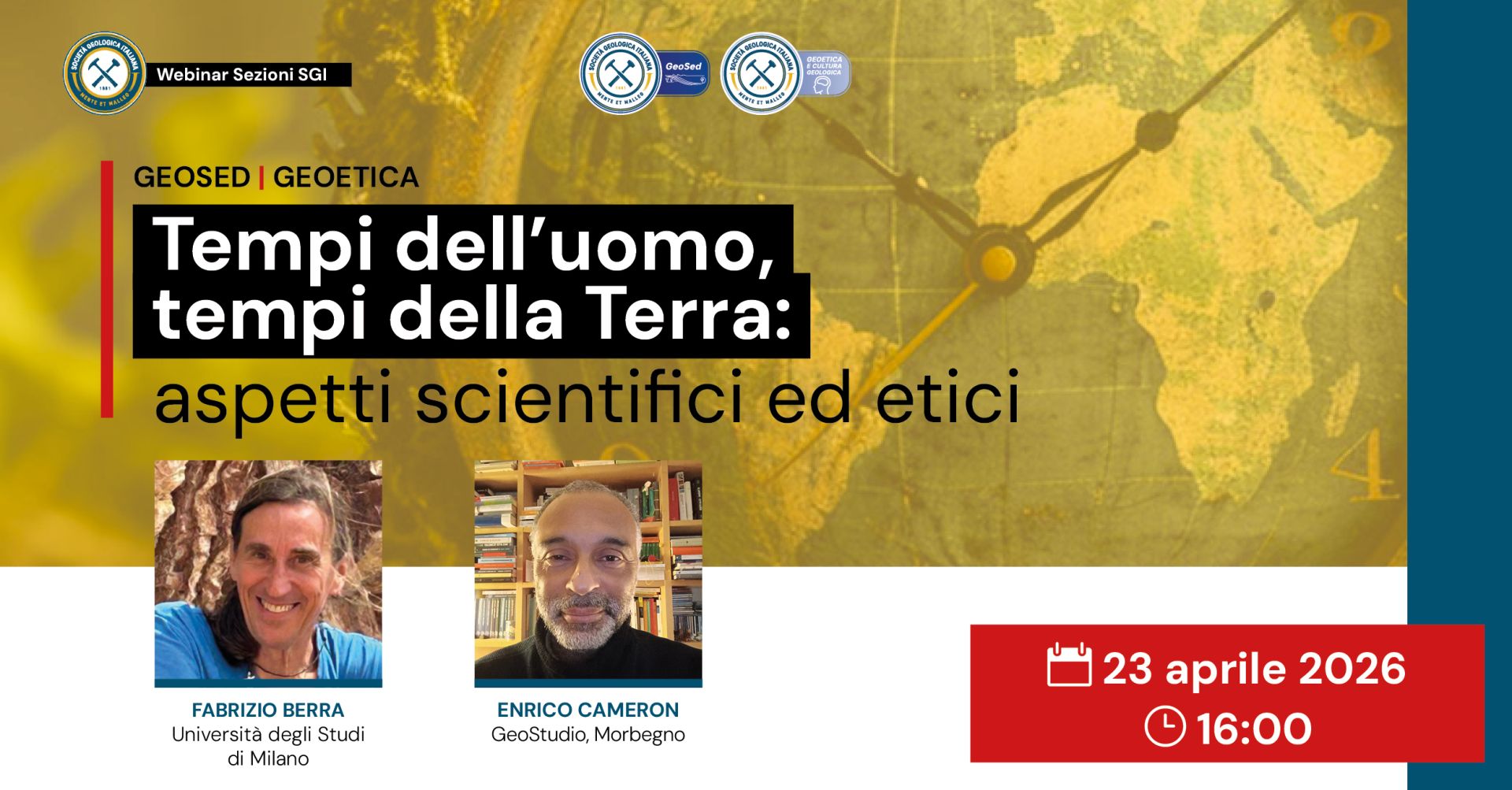 Avviso webinar Sezioni SGI &ndash; Tempi dell'uomo, tempi della Terra: aspetti scientifici ed etici
