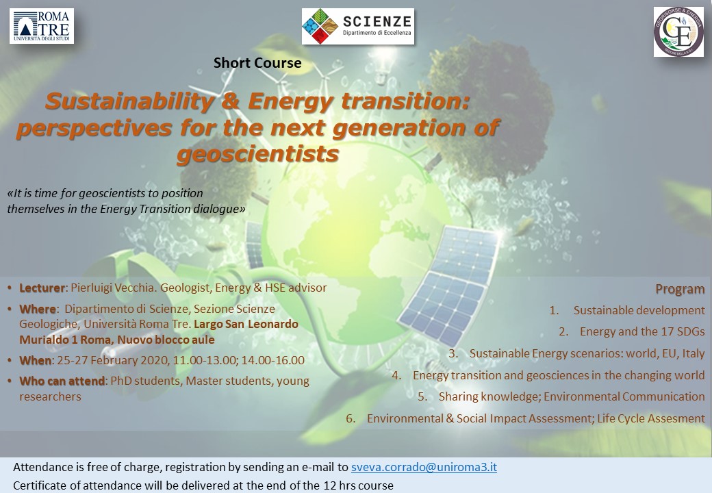 Sustainability & Energy transition: perspectives for the next generation of geoscientists