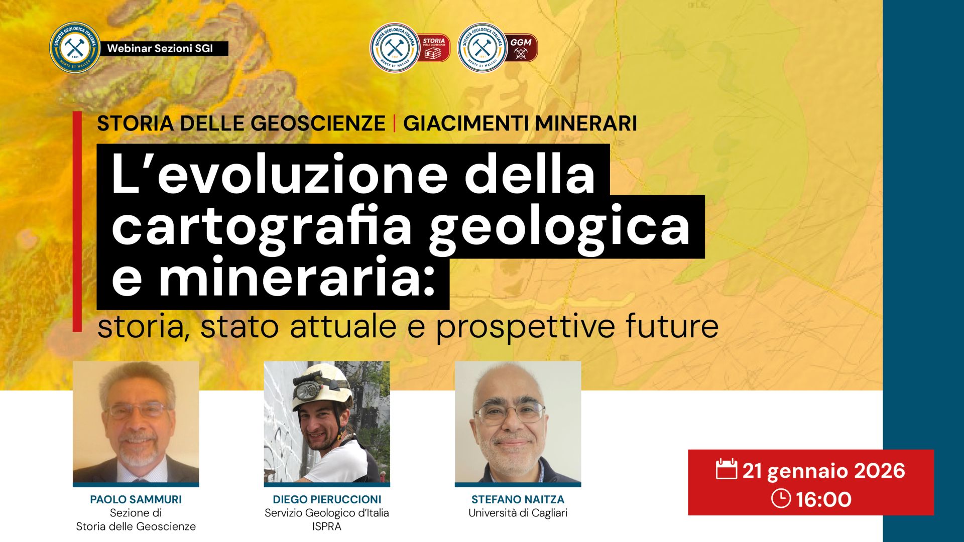 Avviso webinar Sezioni SGI &ndash; L'evoluzione della cartografia geologica e mineraria: storia, stato attuale e prospettive future