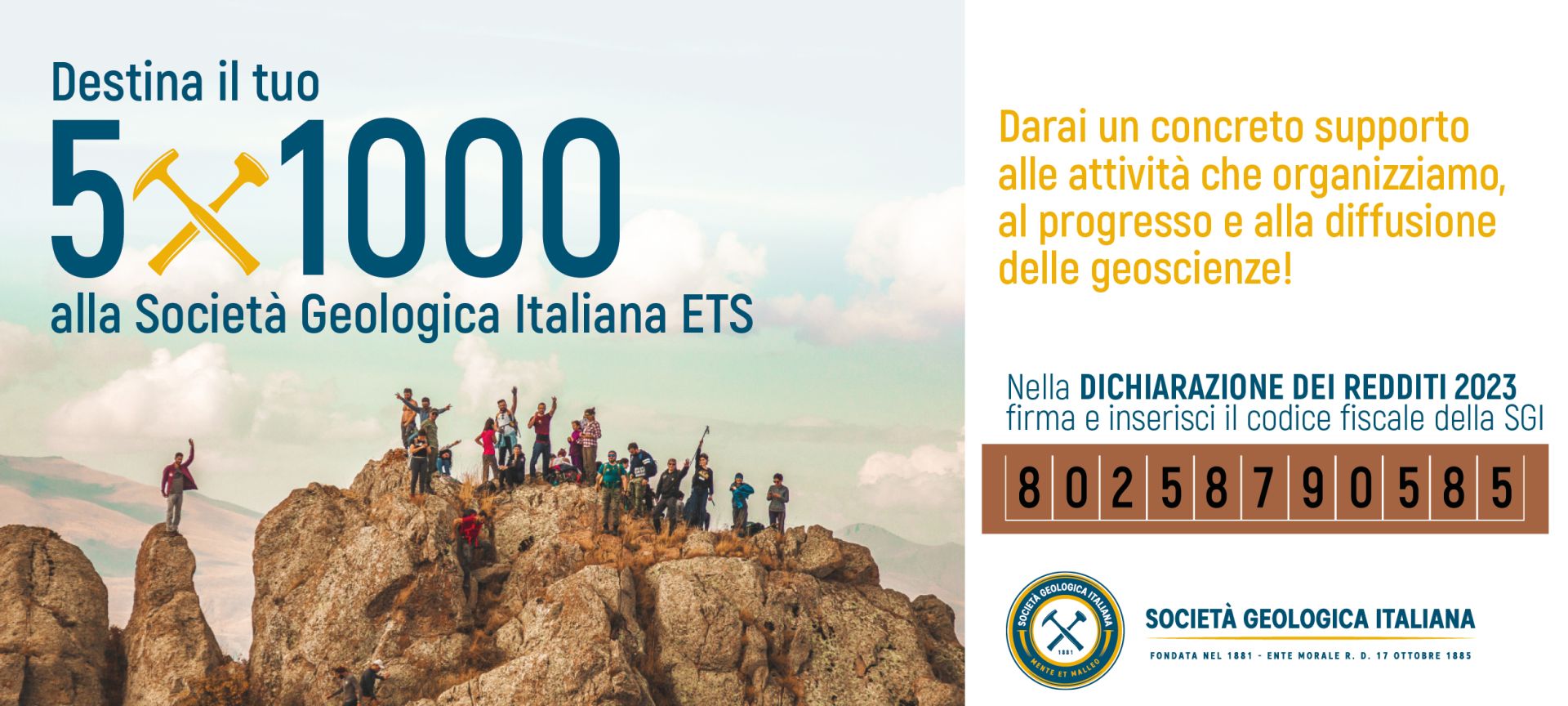 Dona il tuo 5 x mille alla Societ&agrave; Geologica Italiana ETS