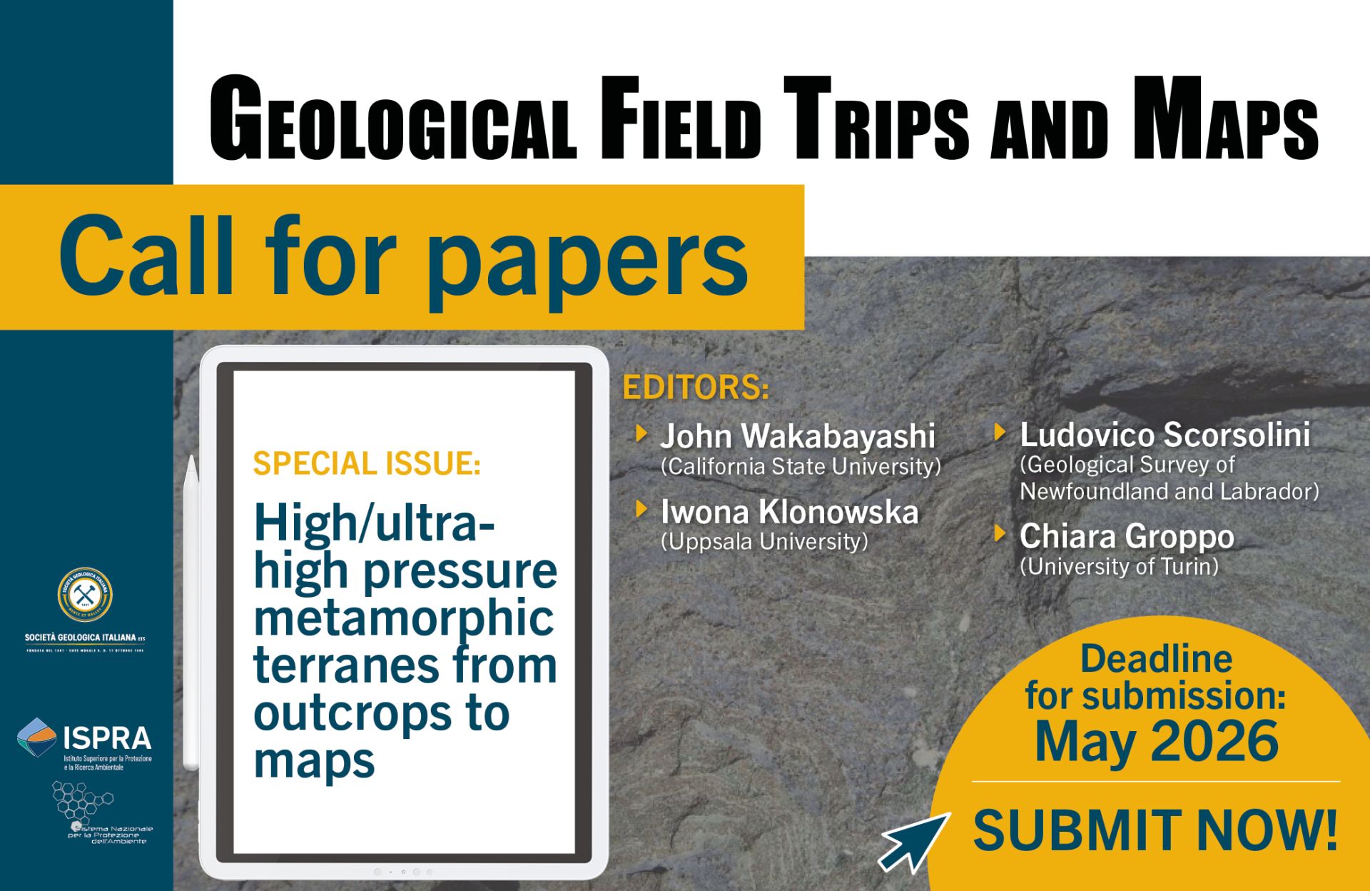 Geological Field Trips and Maps - Call for papers Special Issue 'High/ultra-high pressure metamorphic terranes from outcrops to maps'