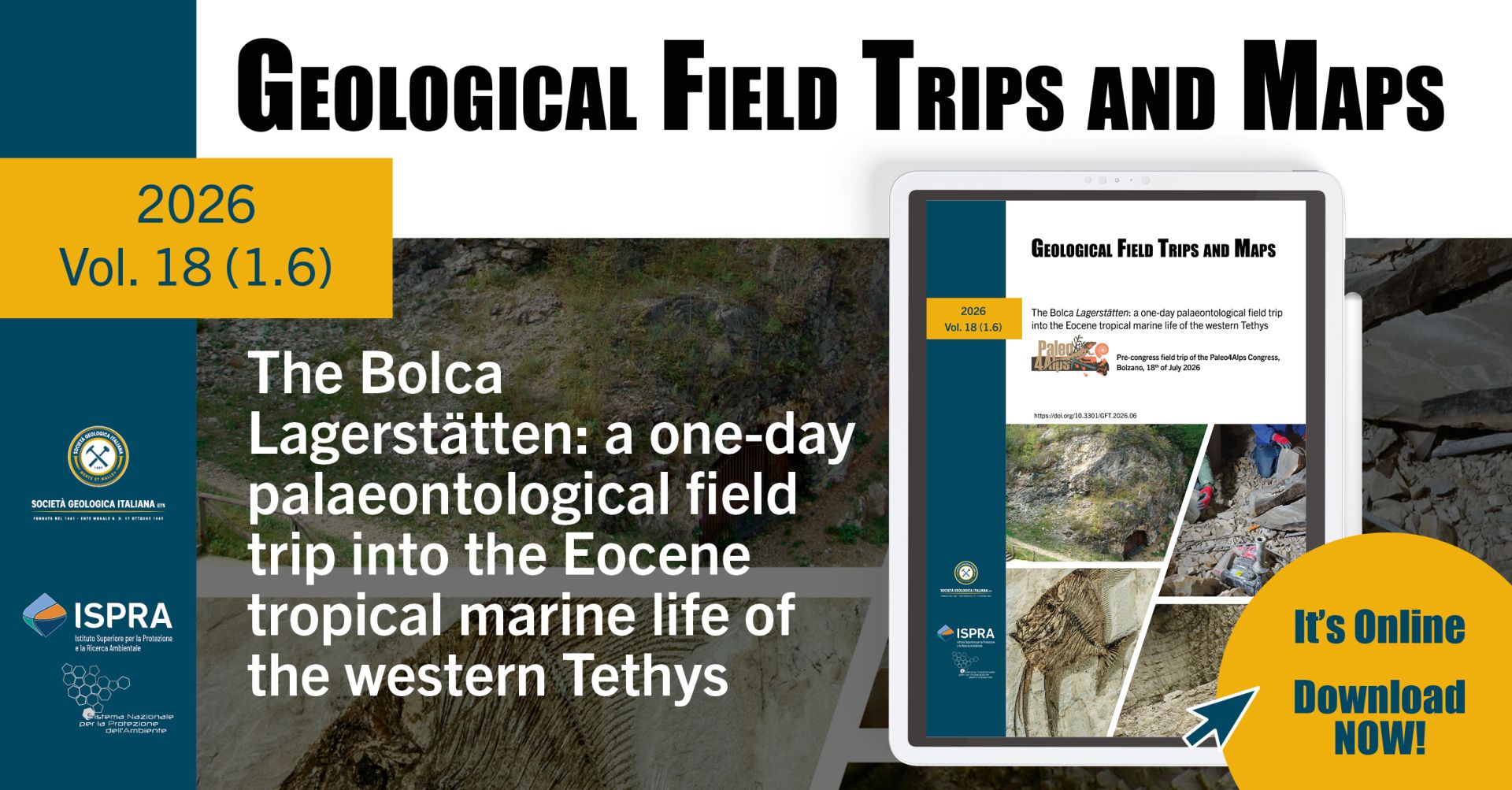 Pubblicazione del volume 18(1.6) dei Geological Field Trips and Maps
