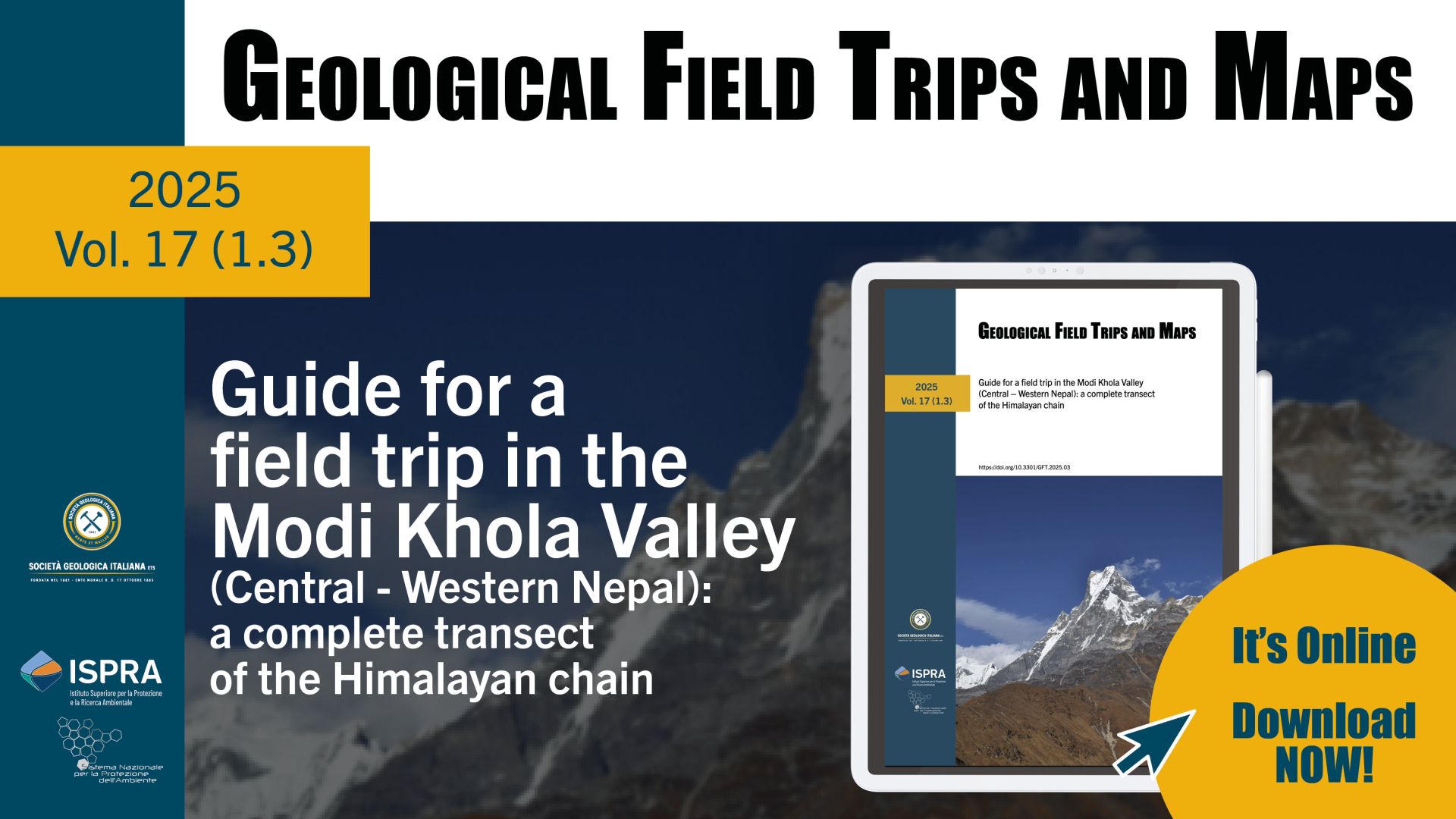 Pubblicazione del volume 17(1.3) dei Geological Field Trips and Maps