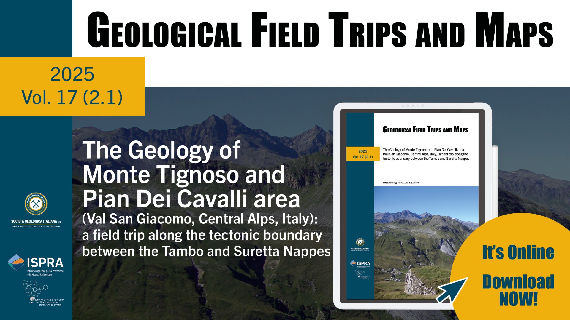 Pubblicazione del volume 17(2.1) dei Geological Field Trips and Maps