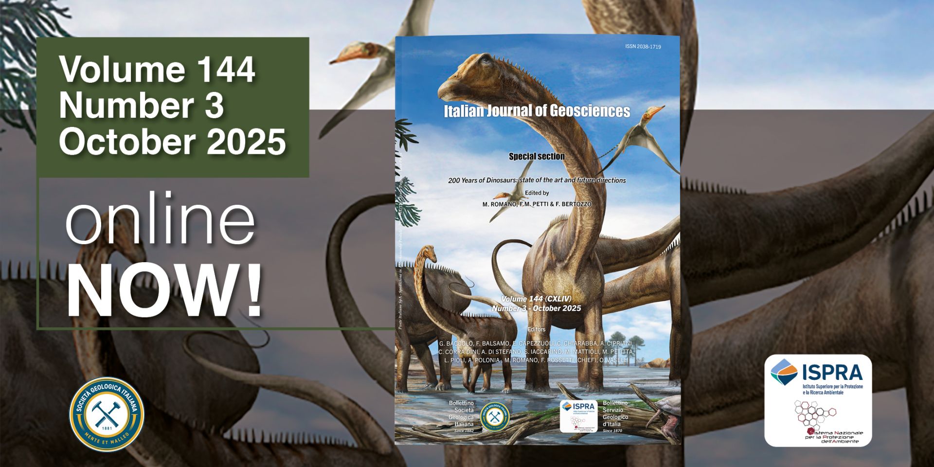 Pubblicazione del volume 144 n. 3 dell'Italian Journal of Geosciences